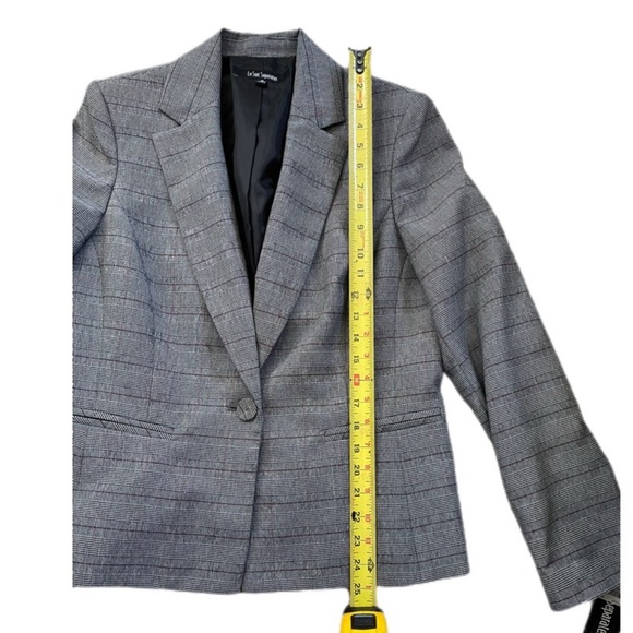 Le Suit One Button Jacket Black White Pink Stripes Women’s 12 NWT - Picture 7 of 8